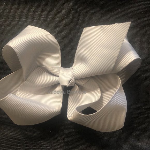 Hand Crafted Other - Light Silver 4" Boutique Bow HANDCRAFTED -kids-